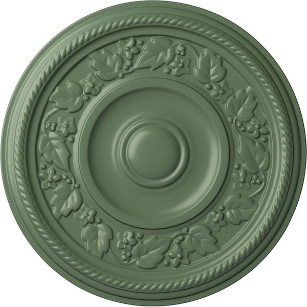 Ekena Millwork Tyrone Ceiling Medallion (Fits Canopies up to 6 3/4"), Hnd-Painted Athenian Green, 16 1/8"OD x 3/4"P CM16TYAGF - main